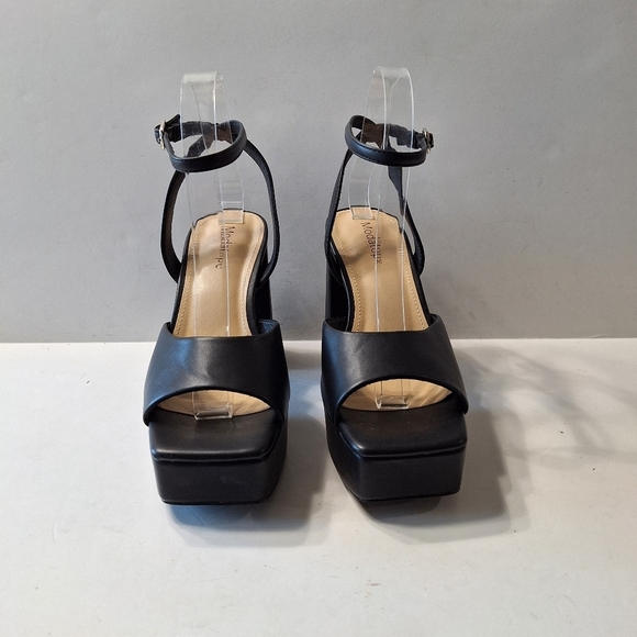 Modatope Black Y2K Bohemian Ankle Strap Chunky Platform Chunky Heels Size 7 - Picture 4 of 14